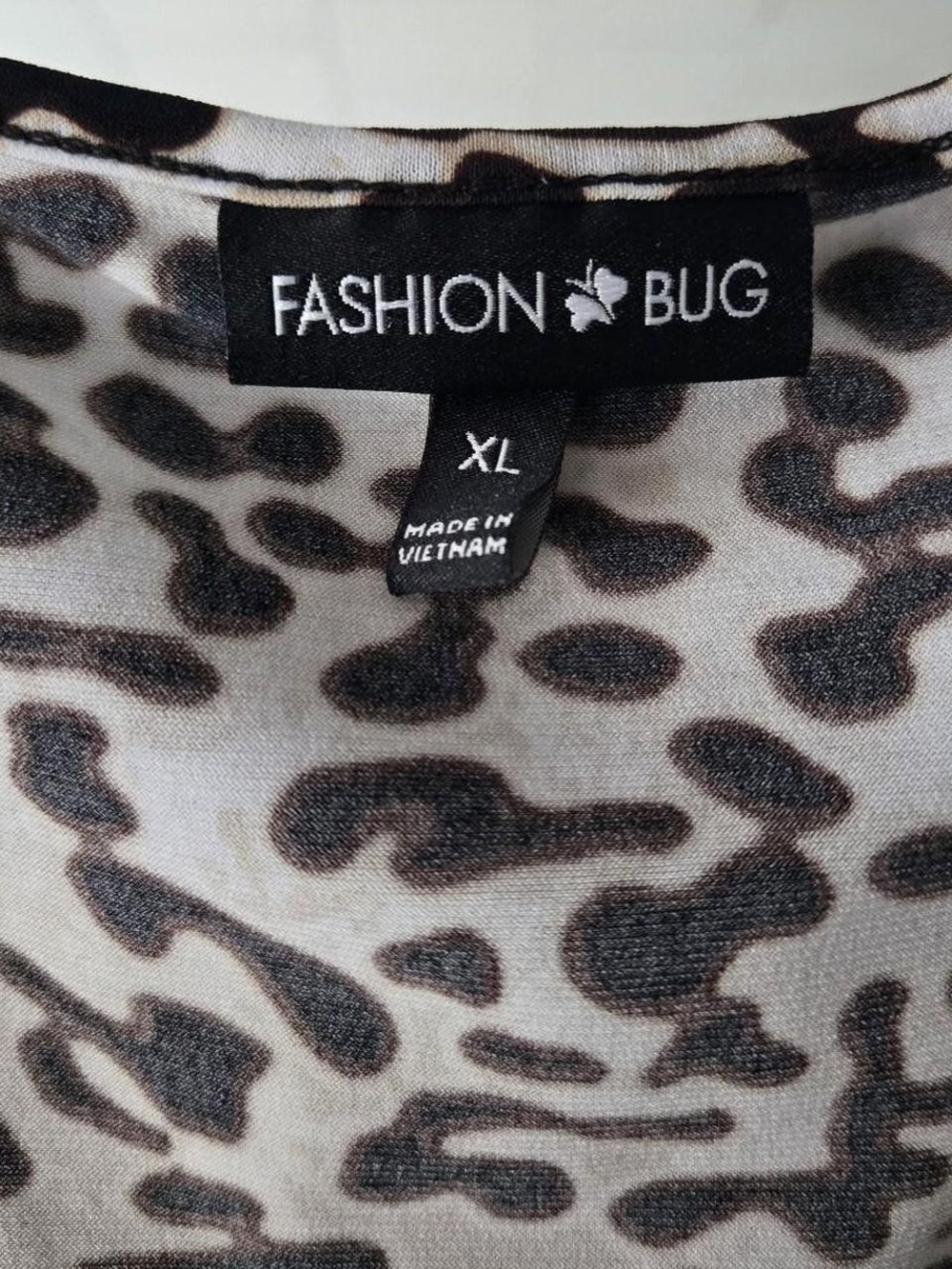 Fashion Bug Black & Cream Leopard-Print Short Sleeve Tunic - Picture 6 of 8
